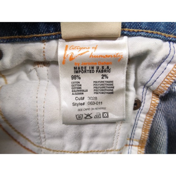 Citizens of Humanity Jeans Womens 29 Blue Denim Kelly Low Waist Cropped Stretch - Picture 15 of 16